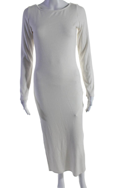 Rachel Pally Womens Long sleeves Sides Slit Sweater Dress Winter White Size Larg