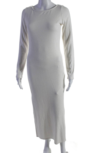 Rachel Pally Womens Long sleeves Sides Slit Sweater Dress Winter White Size Larg