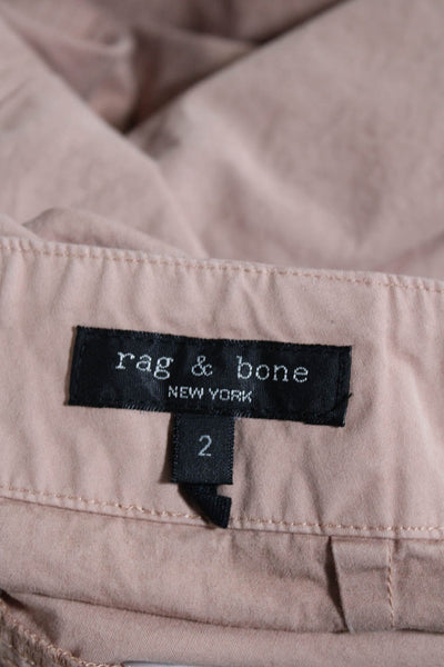 Rag & Bone Women's Hook Closure Straight Leg Casual Cargo Pants Tan Size 2