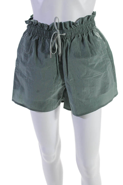 Varley Women's Elastic Drawstring Waist Pockets Casual Shorts Green Size S