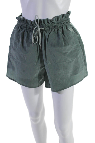 Varley Women's Elastic Drawstring Waist Pockets Casual Shorts Green Size S