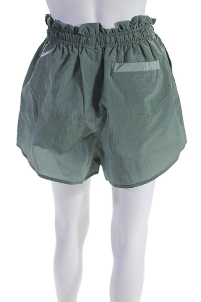 Varley Women's Elastic Drawstring Waist Pockets Casual Shorts Green Size S