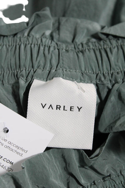 Varley Women's Elastic Drawstring Waist Pockets Casual Shorts Green Size S