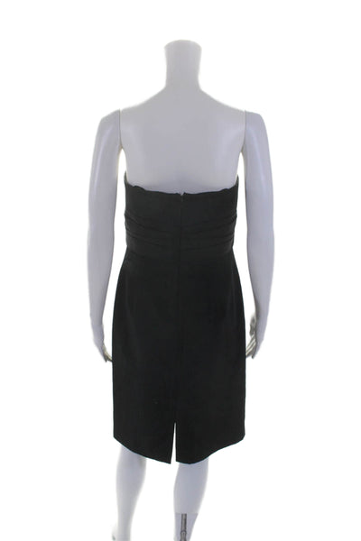 Carmen Marc Valvo Collection Womens Strapless High Waist Dress Black Cotton Size