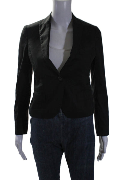 Neil Barrett Womens Cotton Black One Button Skinny Fit Blazer Size 36