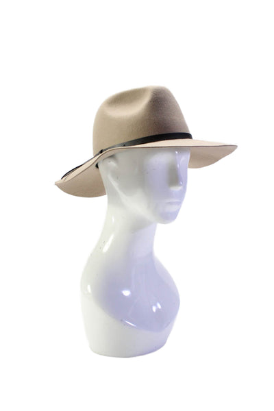 Genie by Eugenia Kim Womens Wool Wide Brimmed Fedora Hat Beige Size OS