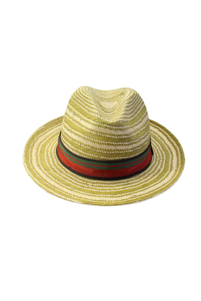 Giuliana Longo Mens Woven Natural Straw Panama Hat Beige Size 60 L/XL 7.5