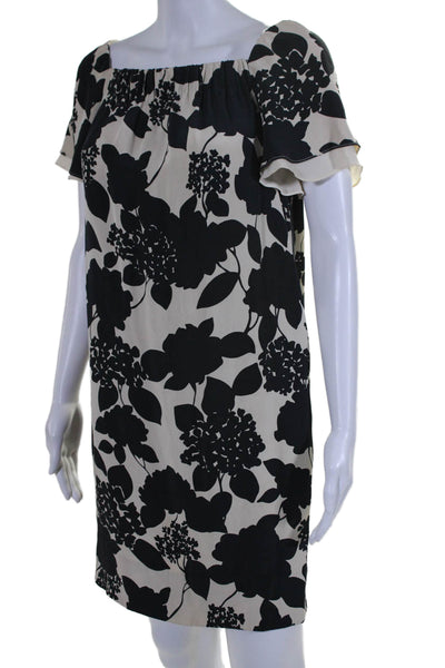 3.1 Phillip Lim Women's Square Neck Short Sleeves Silk Floral Mini Dress Size 4