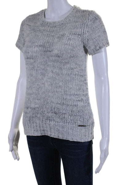 Michael Michael Kors Women's Round Neck Short Sleeves Sweater Gray Size S