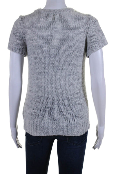 Michael Michael Kors Women's Round Neck Short Sleeves Sweater Gray Size S