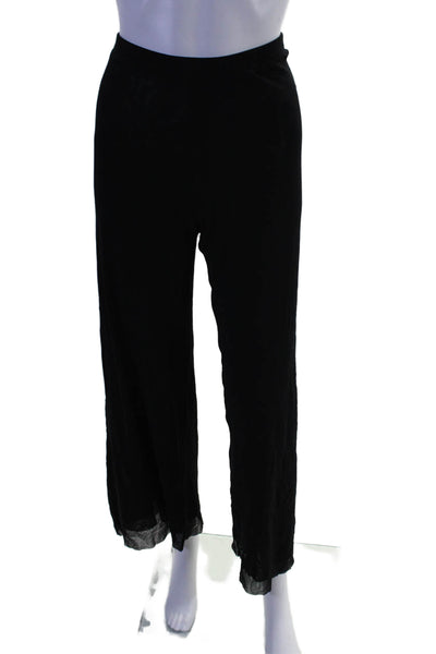 Fuzzi Womens Pull On High Rise Wide Leg Casual Stretch Pants Black Size Small