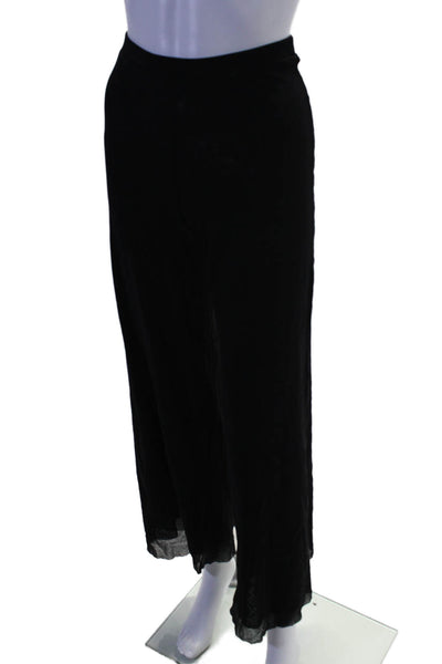 Fuzzi Womens Pull On High Rise Wide Leg Casual Stretch Pants Black Size Small