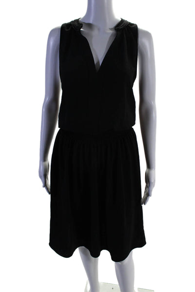 Brochu Walker Womens Sleeveless Smocked Waist A Line Dress Black Size Medium