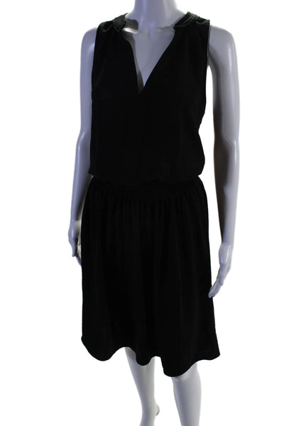 Brochu Walker Womens Sleeveless Smocked Waist A Line Dress Black Size Medium