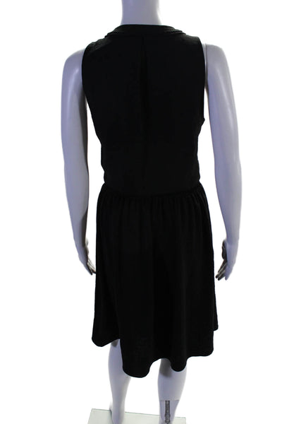 Brochu Walker Womens Sleeveless Smocked Waist A Line Dress Black Size Medium