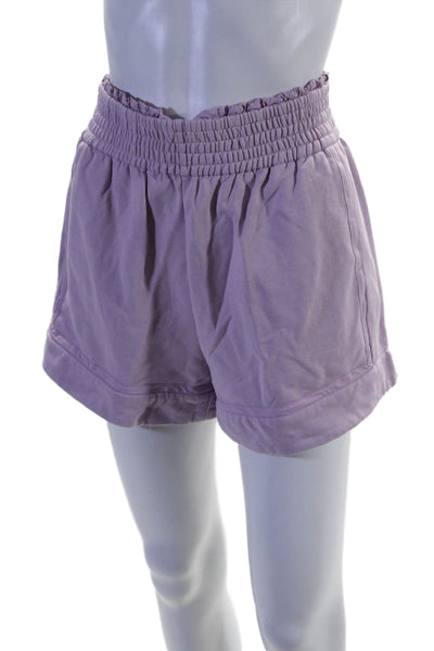 3.1 Phillip Lim Womens Cotton Sweatshirt Top + Shorts Set Purple Size XS