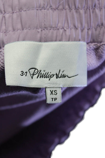 3.1 Phillip Lim Womens Cotton Sweatshirt Top + Shorts Set Purple Size XS