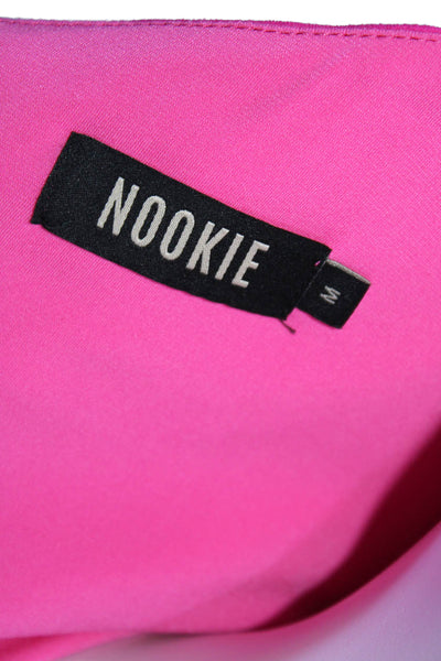 Nookie Womens Spaghetti Strap Sleeveless One Shoulder Dress Pink Size Medium