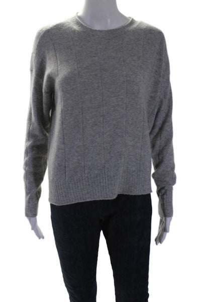 27 Miles Womens Cashmere Knit Round Neck Pullover Sweater Top Gray Size XS