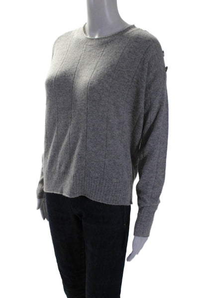 27 Miles Womens Cashmere Knit Round Neck Pullover Sweater Top Gray Size XS