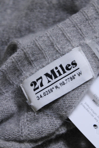 27 Miles Womens Cashmere Knit Round Neck Pullover Sweater Top Gray Size XS