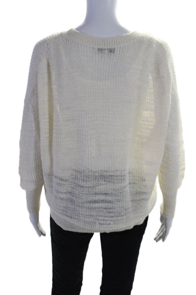 IRO Women's Round Neck Long Sleeves Pullover Sweater Cream Size S