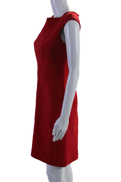 Zac Posen Womens Sleeveless Stitch Detailed Back Zipped Dress Red Size 6