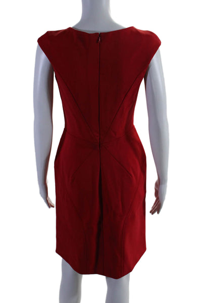 Zac Posen Womens Sleeveless Stitch Detailed Back Zipped Dress Red Size 6