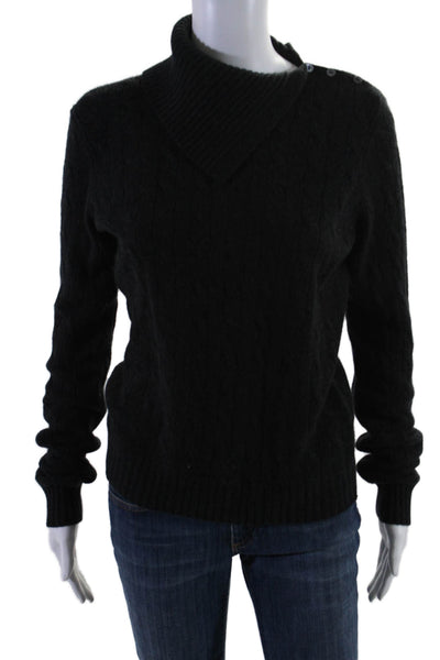 Ralph Lauren Women's Turtleneck Long Sleeves Cable Knit Sweater Black Size L