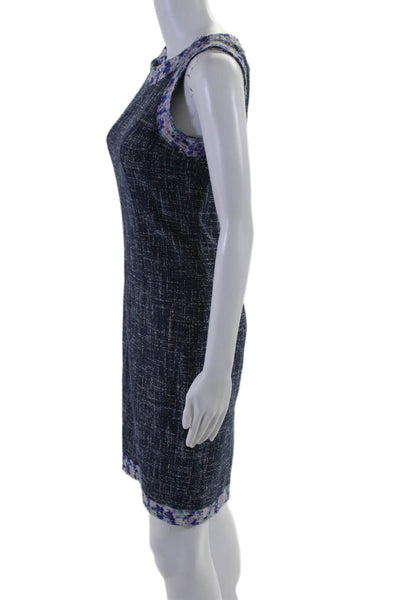 D&G Dolce & Gabbana Women's Round Neck Sleeveless A-Line Mini Dress Blue Size 2