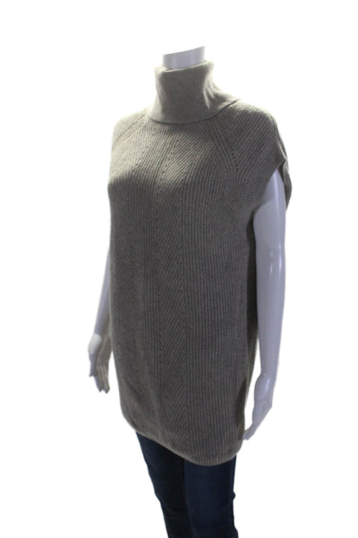 Vince Womens Turtleneck Shell Sweater Beige Wool Blend Size Extra Small