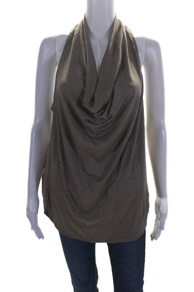 Trina Turk Womens Sleeveless Cowl Neck Pullover Tank Top Brown Size Large