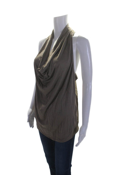 Trina Turk Womens Sleeveless Cowl Neck Pullover Tank Top Brown Size Large