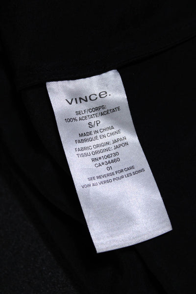 Vince Womens Satin Scoop Neck Spaghetti Strap Camisole Black Size S