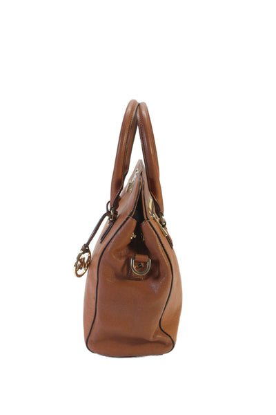 Michael Michael Kors Womens Leather Top Handle Crossbody Bag Brown Size M