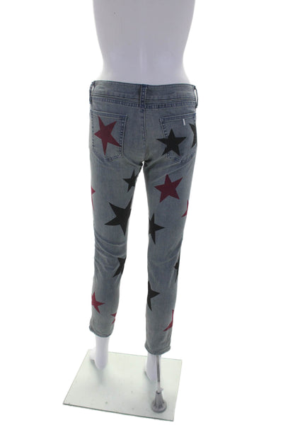 Stella McCartney Womens Denim Skinny Leg Star Patchwork Jeans Blue Size EUR 23