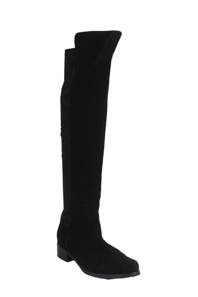 Blondo Womens Suede Round Toe Pull On Waterproof Knee High Boots Black Size 8M