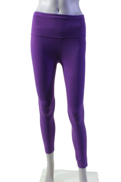 Lululemon Womens High Rise Stretch Cropped Athletic Leggings Purple Size 2