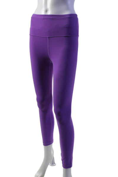 Lululemon Womens High Rise Stretch Cropped Athletic Leggings Purple Size 2