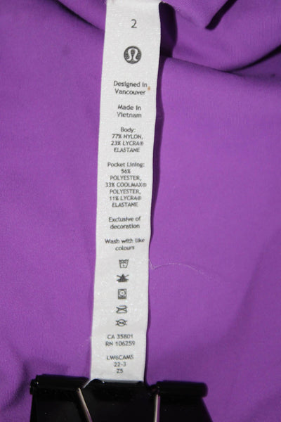 Lululemon Womens High Rise Stretch Cropped Athletic Leggings Purple Size 2