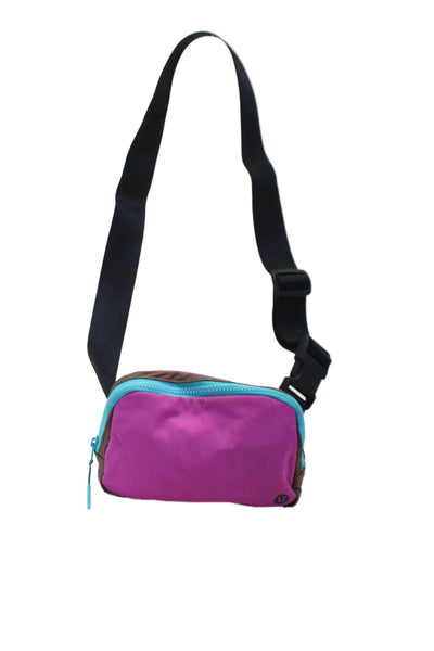 Lululemon Womens Multicolored Zip Top Nylon Colorblock Logo Belt Bag