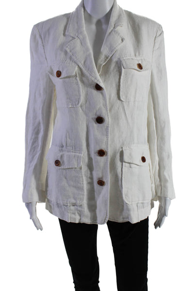 DUNST Womens Summer Linen Jacket White Size 6 15476816