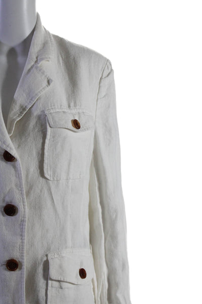 DUNST Womens Summer Linen Jacket White Size 6 15476816