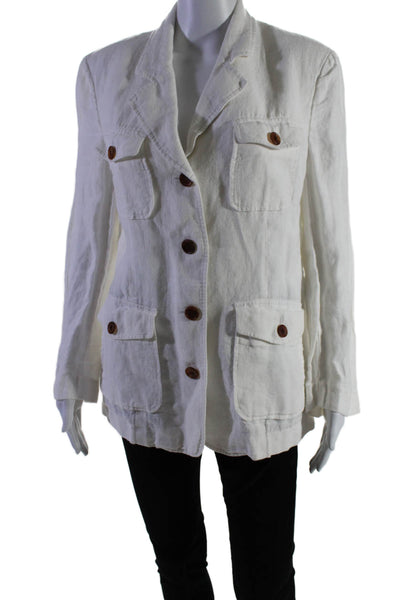 DUNST Womens Summer Linen Jacket White Size 6 15476816