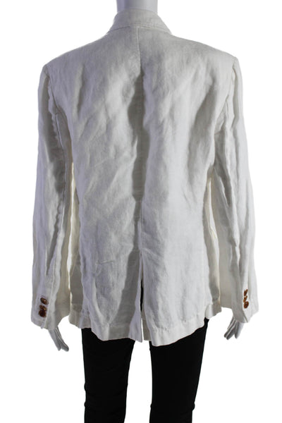 DUNST Womens Summer Linen Jacket White Size 6 15476816