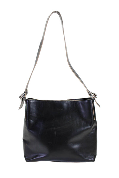 DKNY Womens Black Zip Medium Hobo Shoulder Bag Handbag