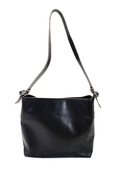 DKNY Womens Black Zip Medium Hobo Shoulder Bag Handbag