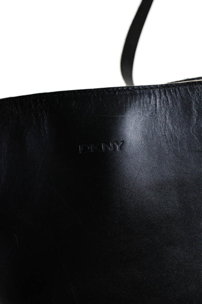 DKNY Womens Black Zip Medium Hobo Shoulder Bag Handbag