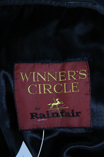 Winner's Circle By Rainfair Womens Navy Pockets Long Sleeve Trench Coat Size L