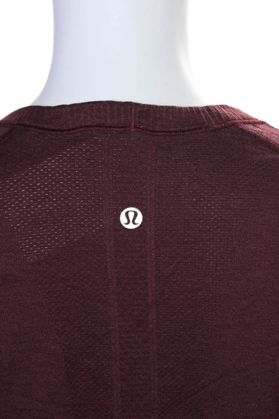 Lululemon Womens Long Sleeve Crewneck Athletic T Shirt Maroon Size 10